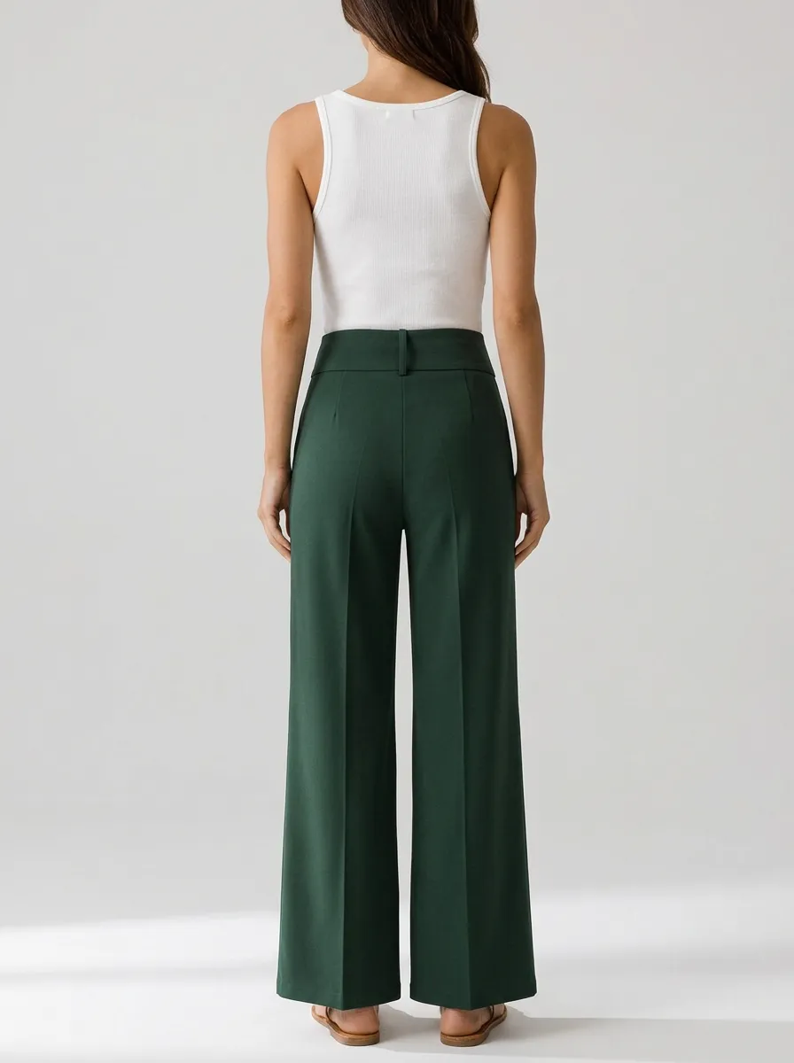 Women's Botanical High-Waisted Button-Front Trousers