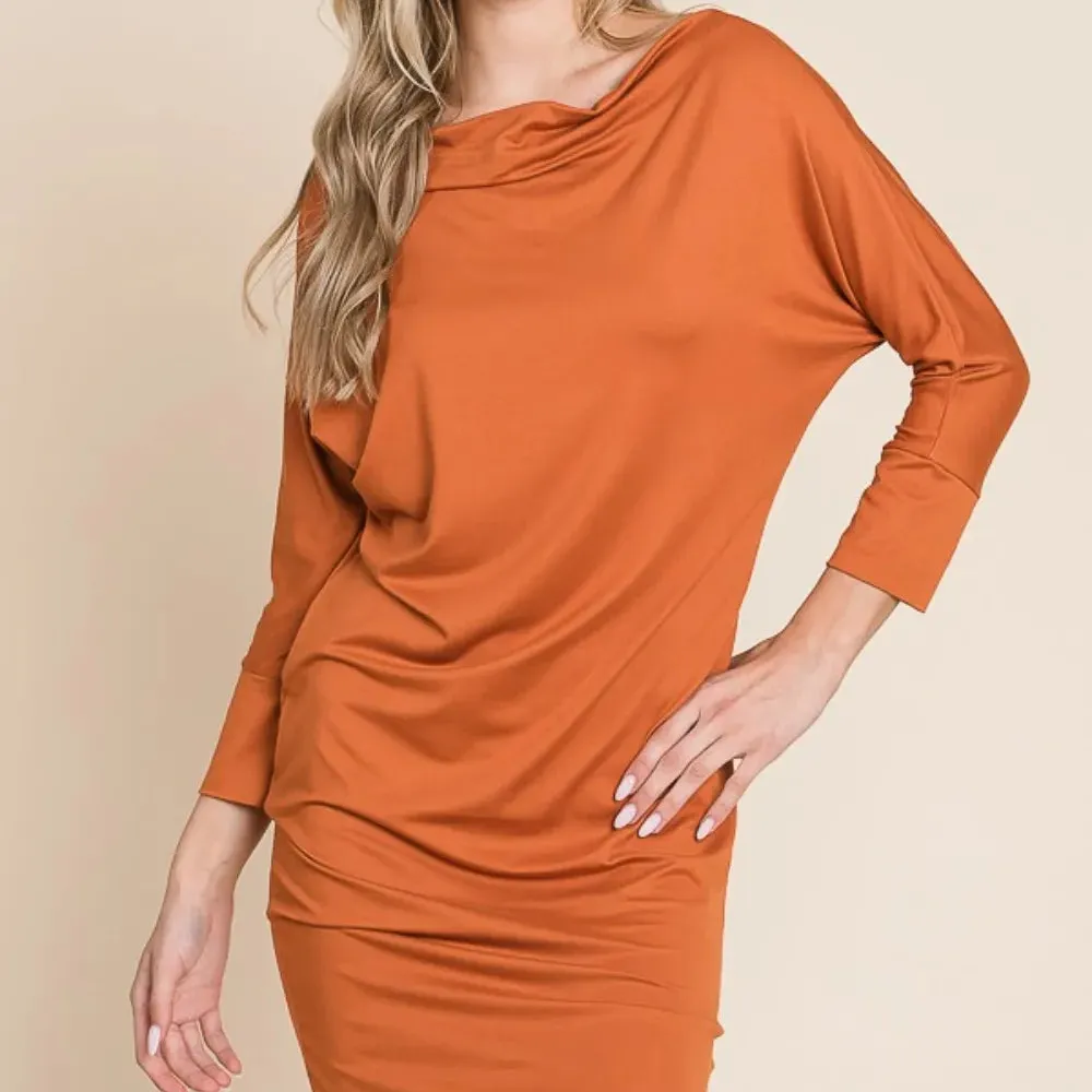 Dolman Sleeve Mini Dress