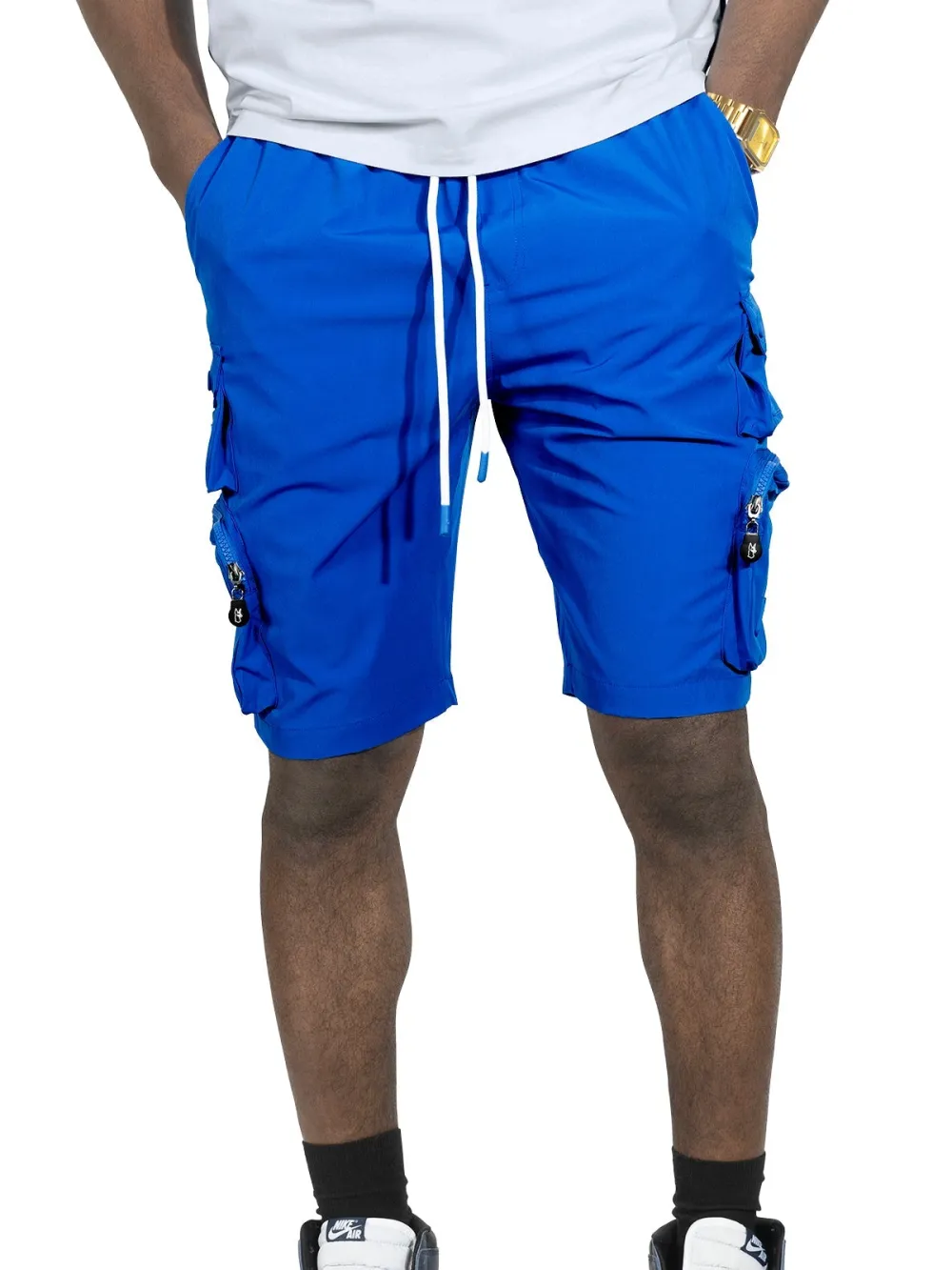 Nylon Spandex Cargo Shorts - Royal Blue