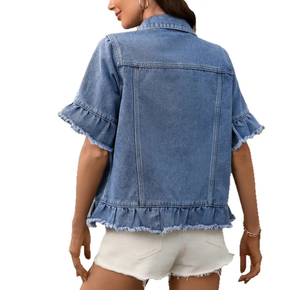 Modern Denim Casual Outerwear Jacket