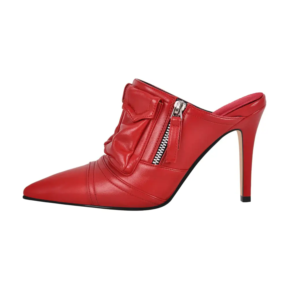 Pointed Toe Stiletto Heeled Mules