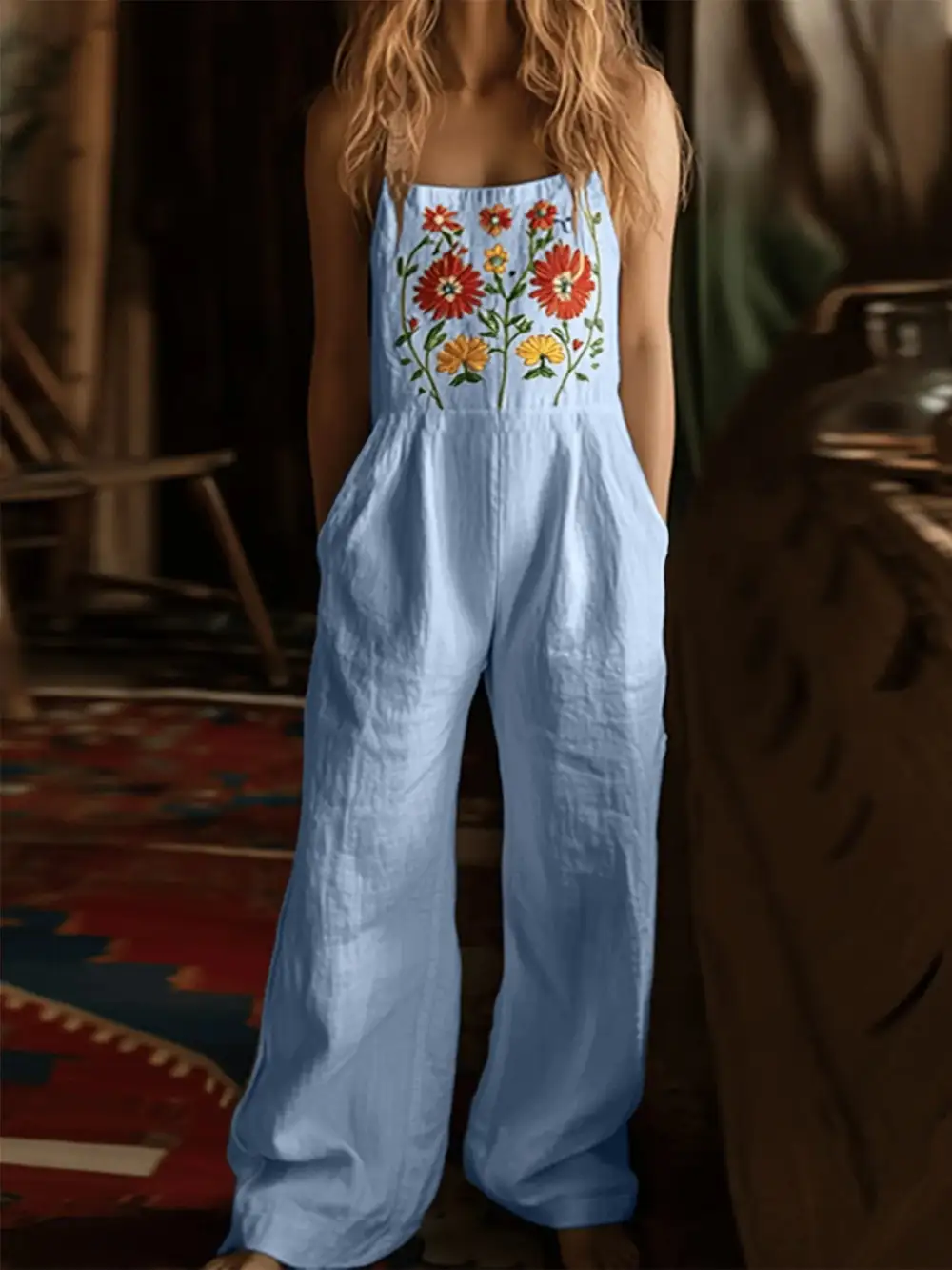 Polished Floral Wide Leg Jumpsuit