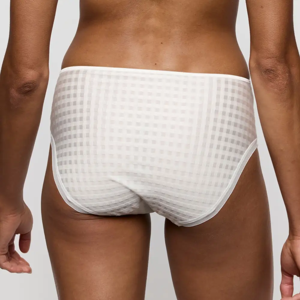 Women's Full Coverage Elastic Waistband Cotton Gusset Floral Embroidery Cotton Checkered Retro Detail Soft Fabric Stretch Fit Brief Panty