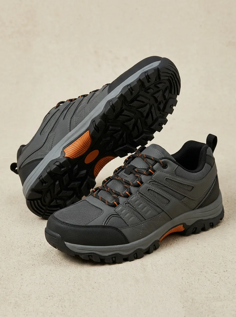 Men's Everyday Outdoor Hiking Topographic Pattern Printed Trekking Shoes