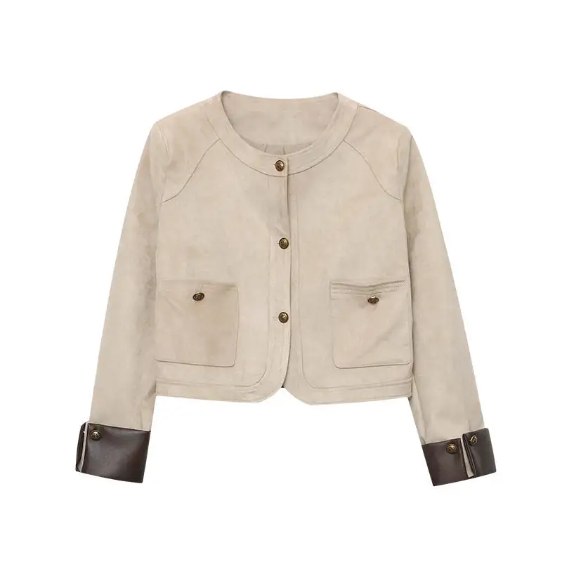 Suede Fleece Casual Outerwear Jacket