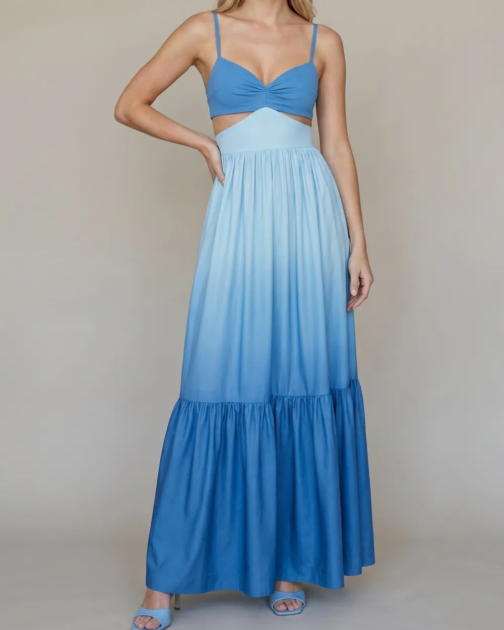 Cutout Ruffle Summer Maxi Dress