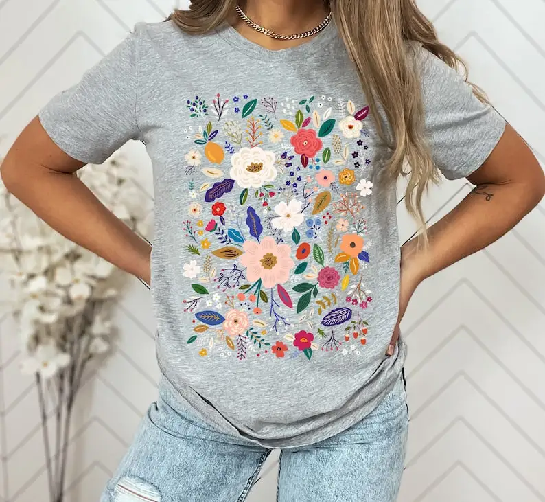 Wild Flowers Print T-Shirt