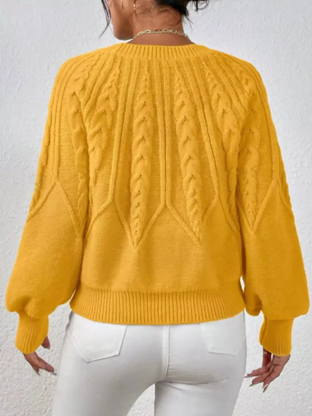 Essential Long Sleeve Cable Knit Sweater