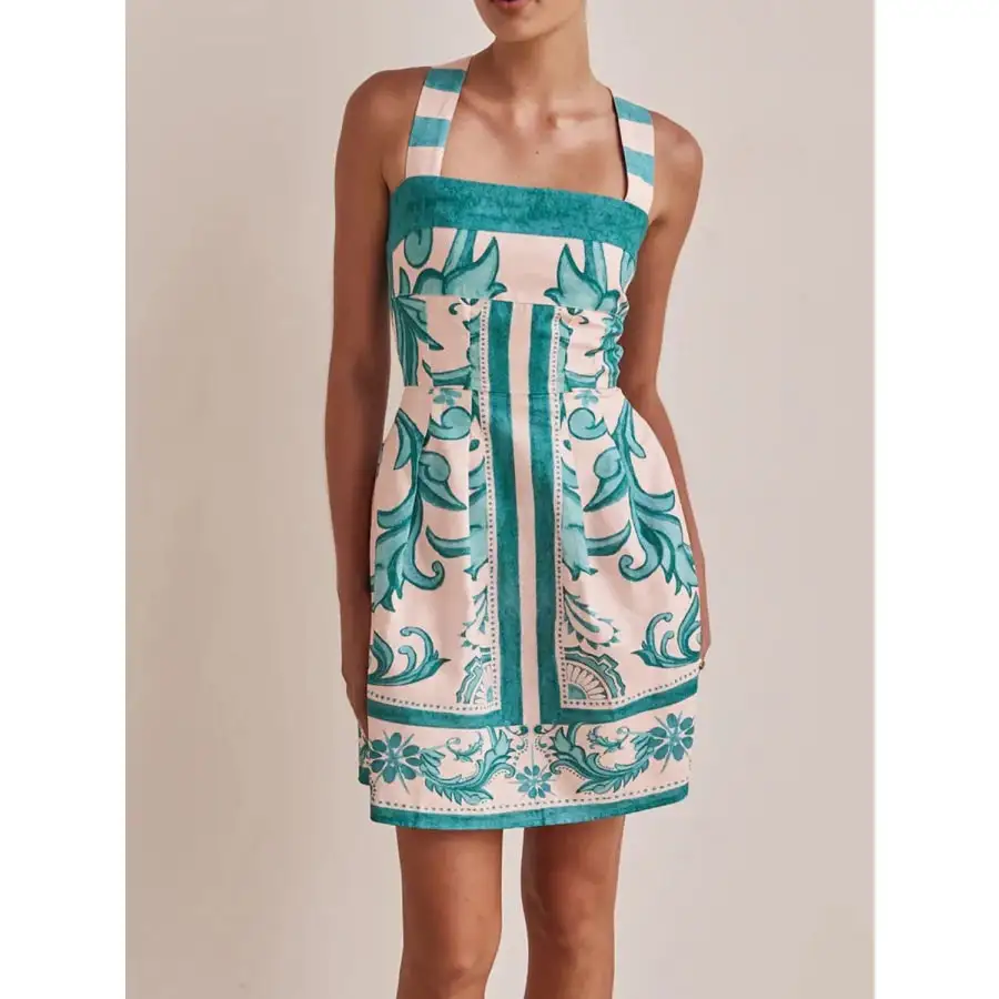 Everyday Printed Square Neck Mini Dress