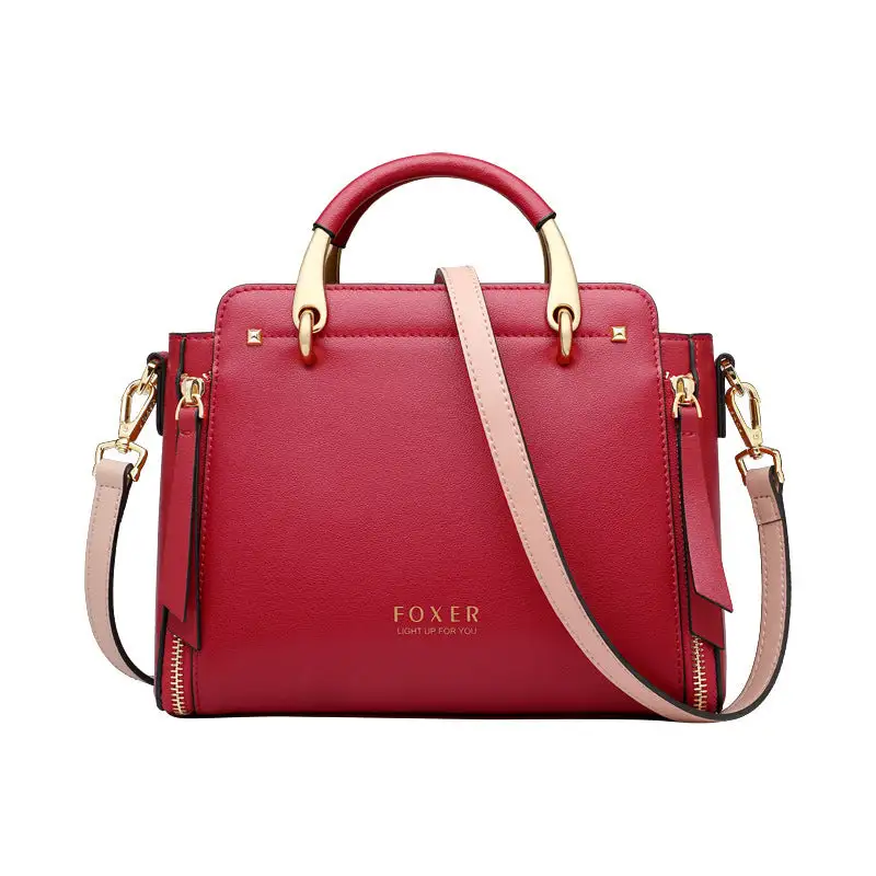 FOXER Designer Handbag Small Shoulder Retro Trapezoid Bag