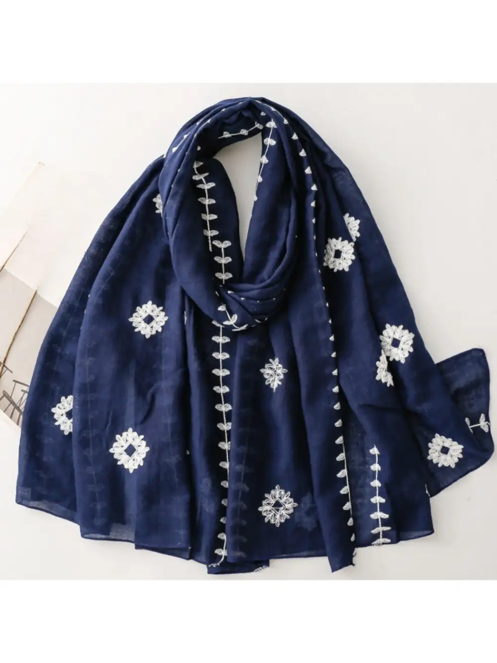 Modern Motif Trim Soft Scarf