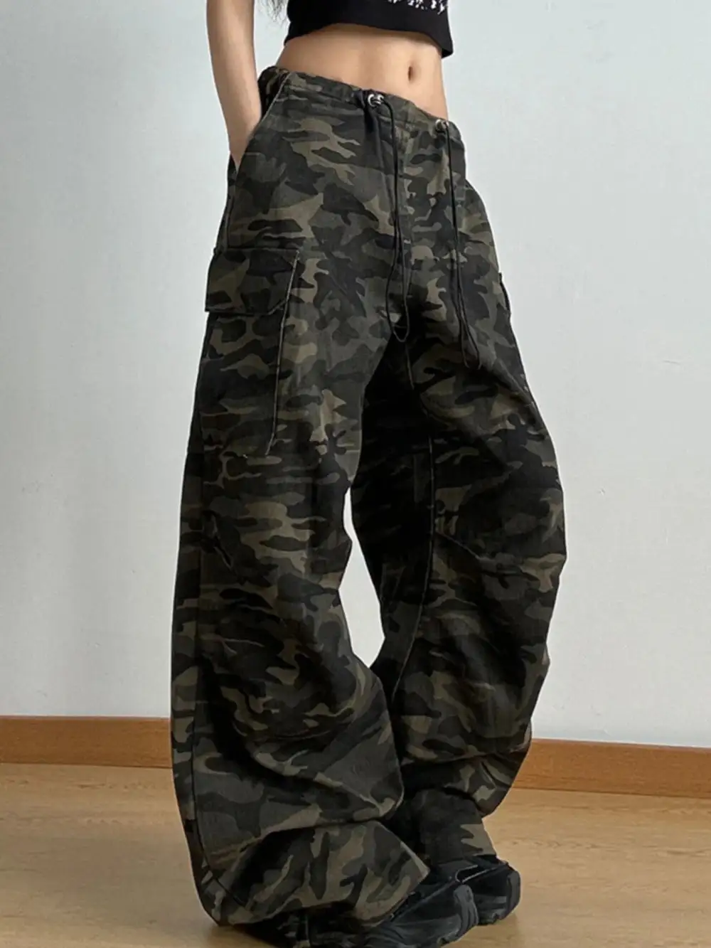 Everyday Wide Leg Drawstring Denim Jeans