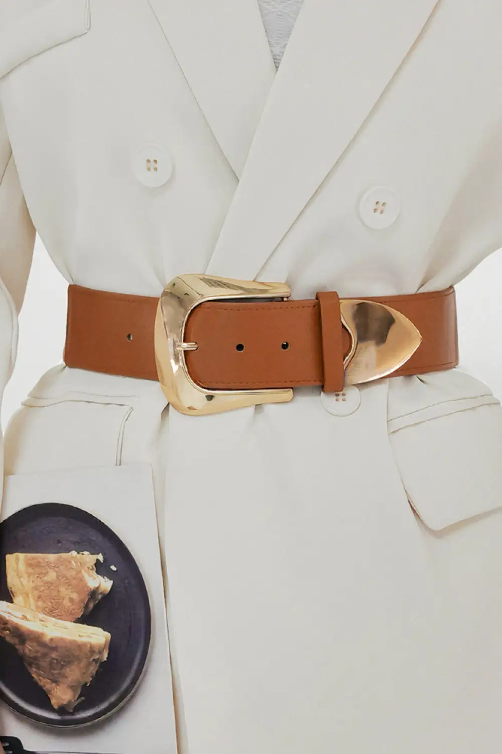 Elastic Wide Vegan-Leather Everyday Waist Belt