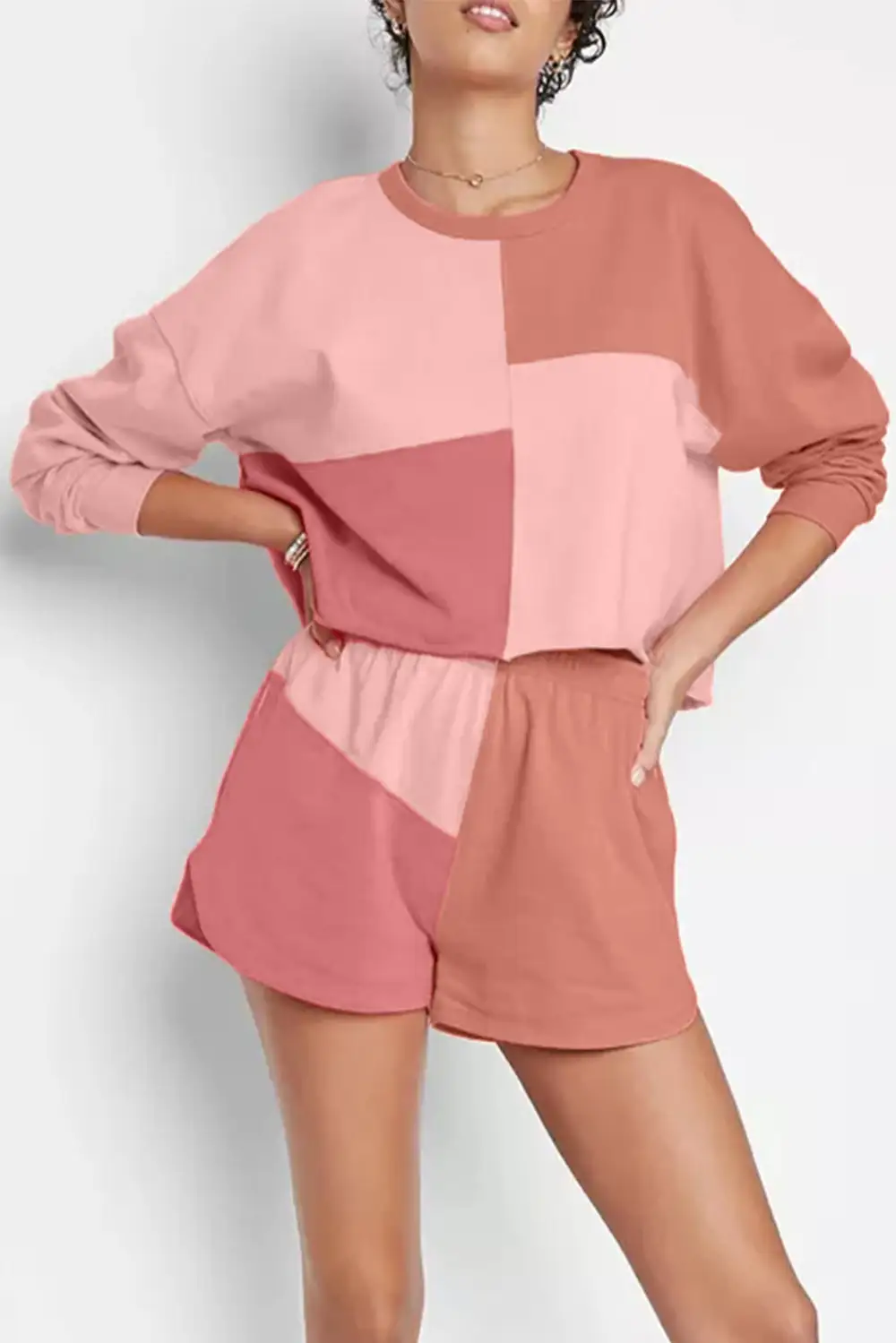Long Sleeve Relaxed Shorts Lounge Set Edit
