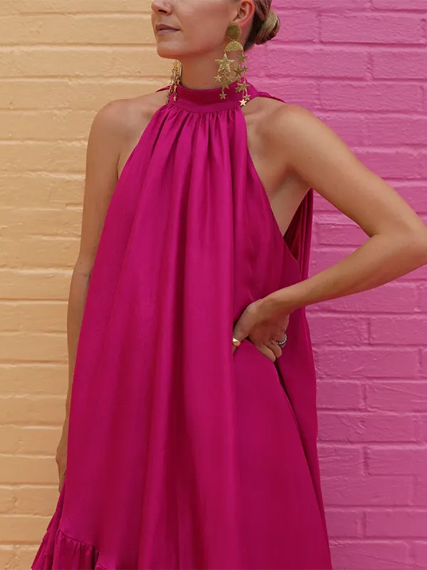 Women's Loose Fit Ruffled Maxi Dress