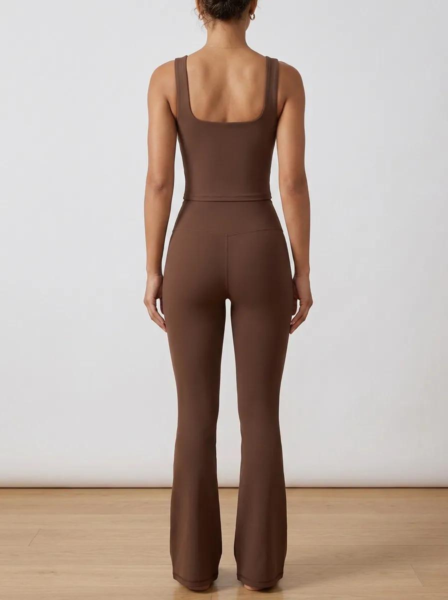 Studio Yoga Women's Tank Top Flare Pants Active Set