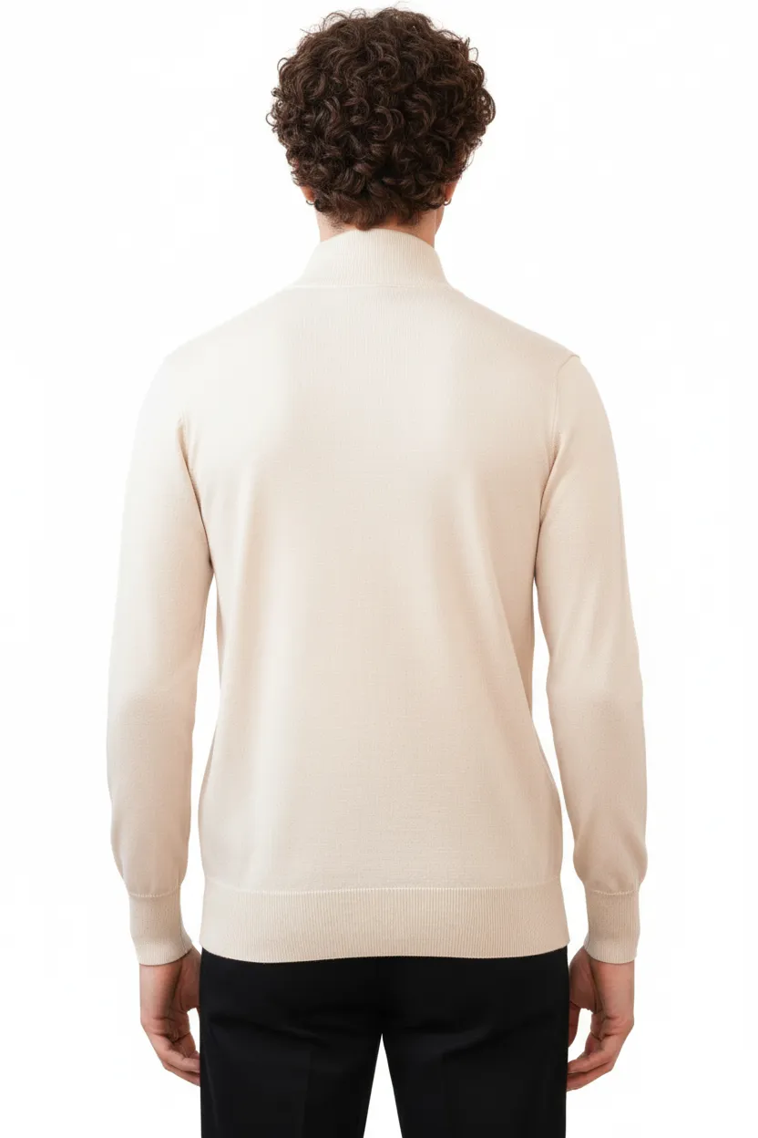 Regular Fit Full Zip Viscose Zip Cardigan