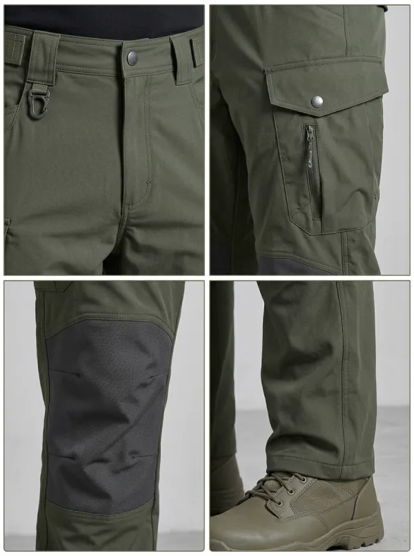 Men's Tactical Outdoor Multi-Pocket Reinforced Knee Cargo Pants