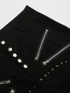 Wide-Leg Zipper-Detail Shorts