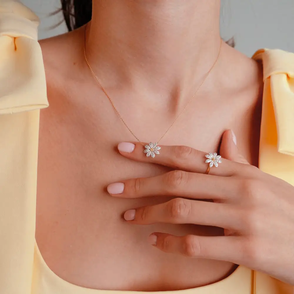Diamond Sapphire Heart Ring