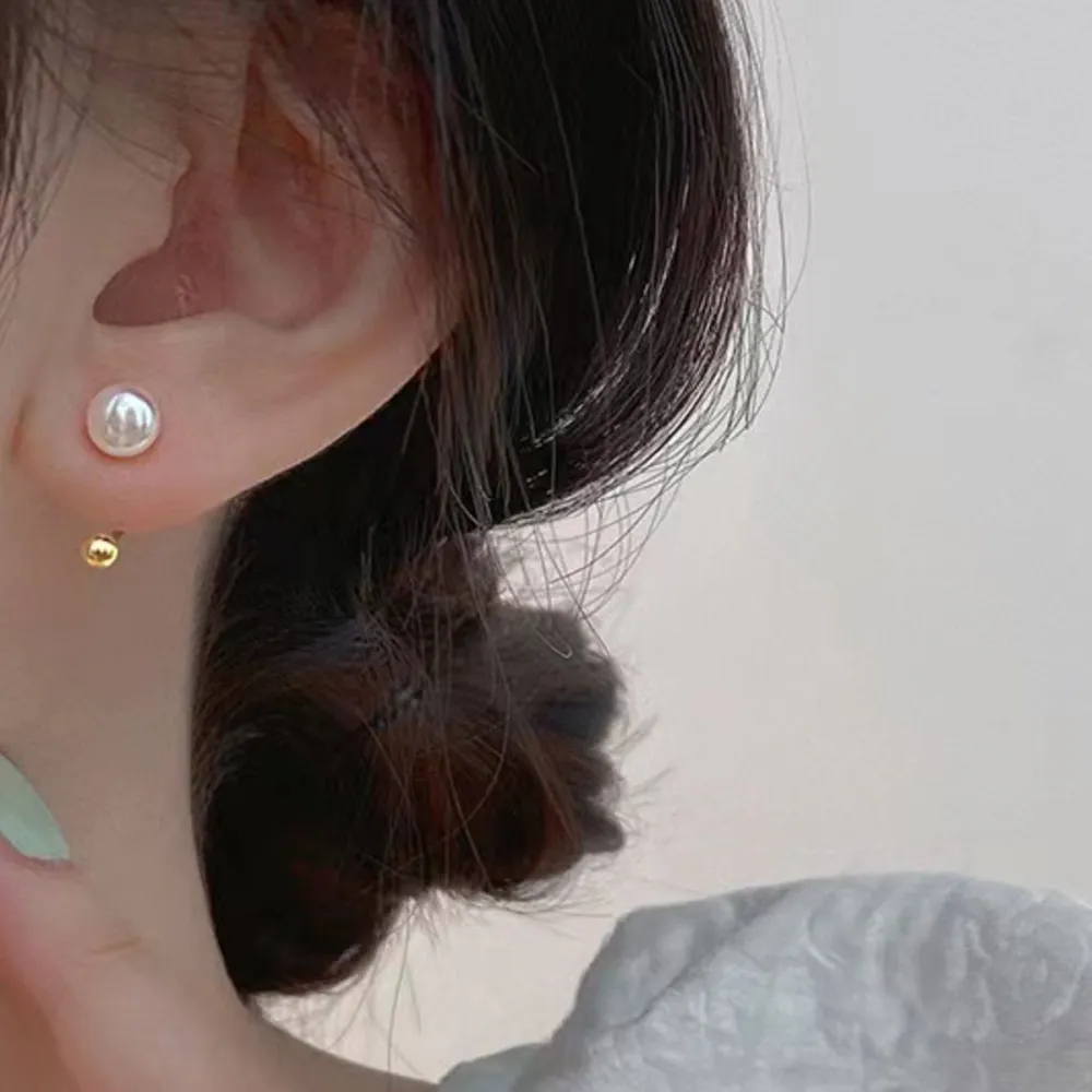 Sterling Silver Pearl Stud Earrings
