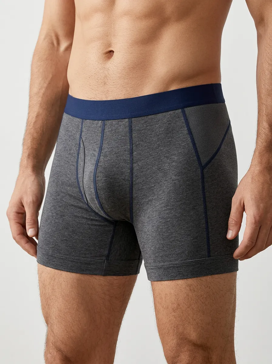 Dynamic Contrast-Stitch Performance Athletic Essential Men's Boxer Briefs