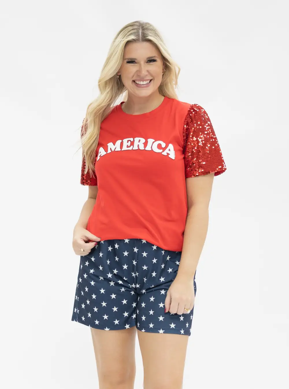 Sequin Star Print Shorts