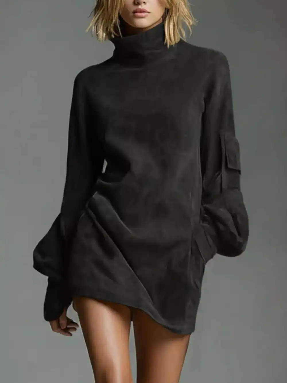 Lantern Sleeve Mini Dress
