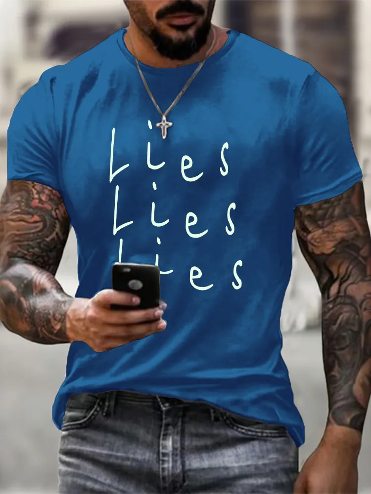 Crew Neck Morgan Wallen Lies Lies Lies T-Shirt