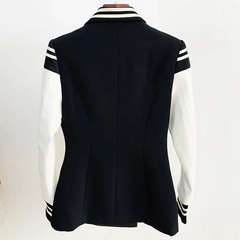 Notched Collar Double Breasted Blazer