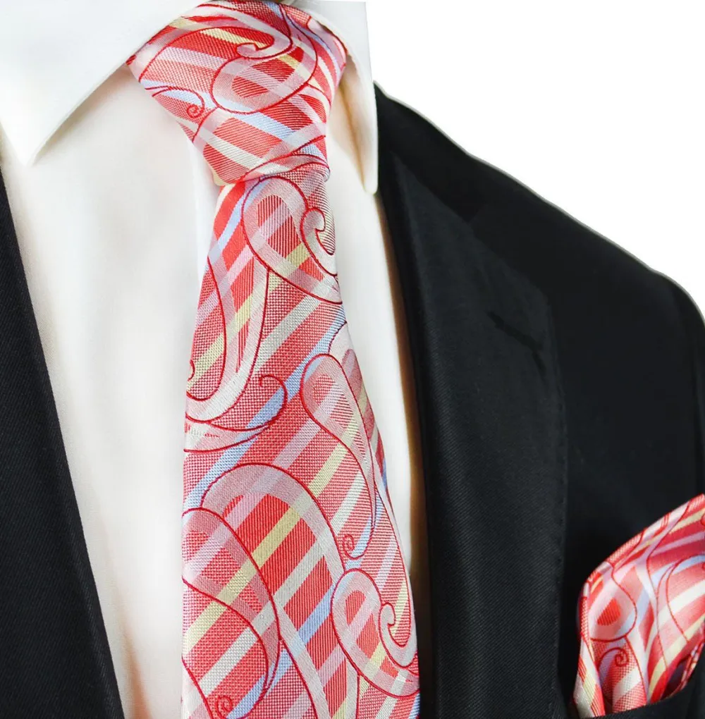 Heritage Silk Classic Men's Necktie With Pocket Square