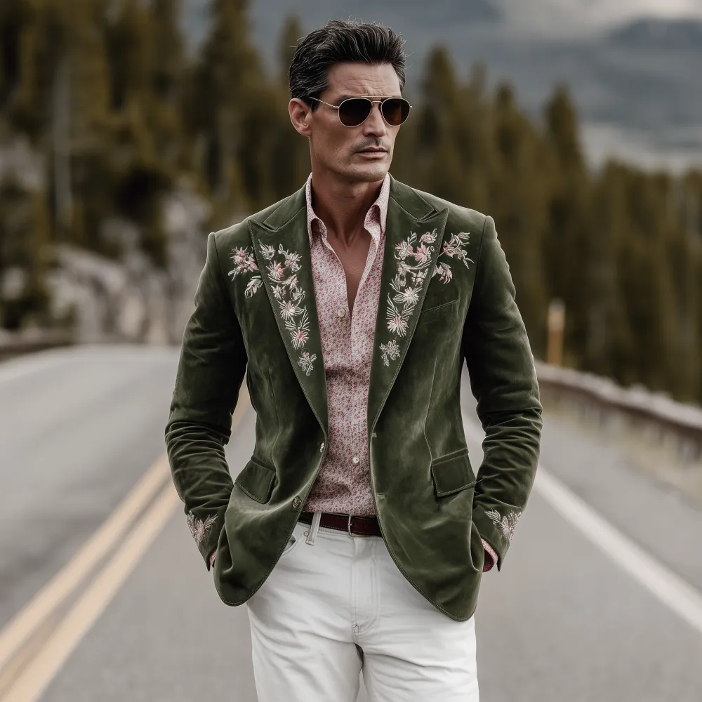 Suede Button Blazer