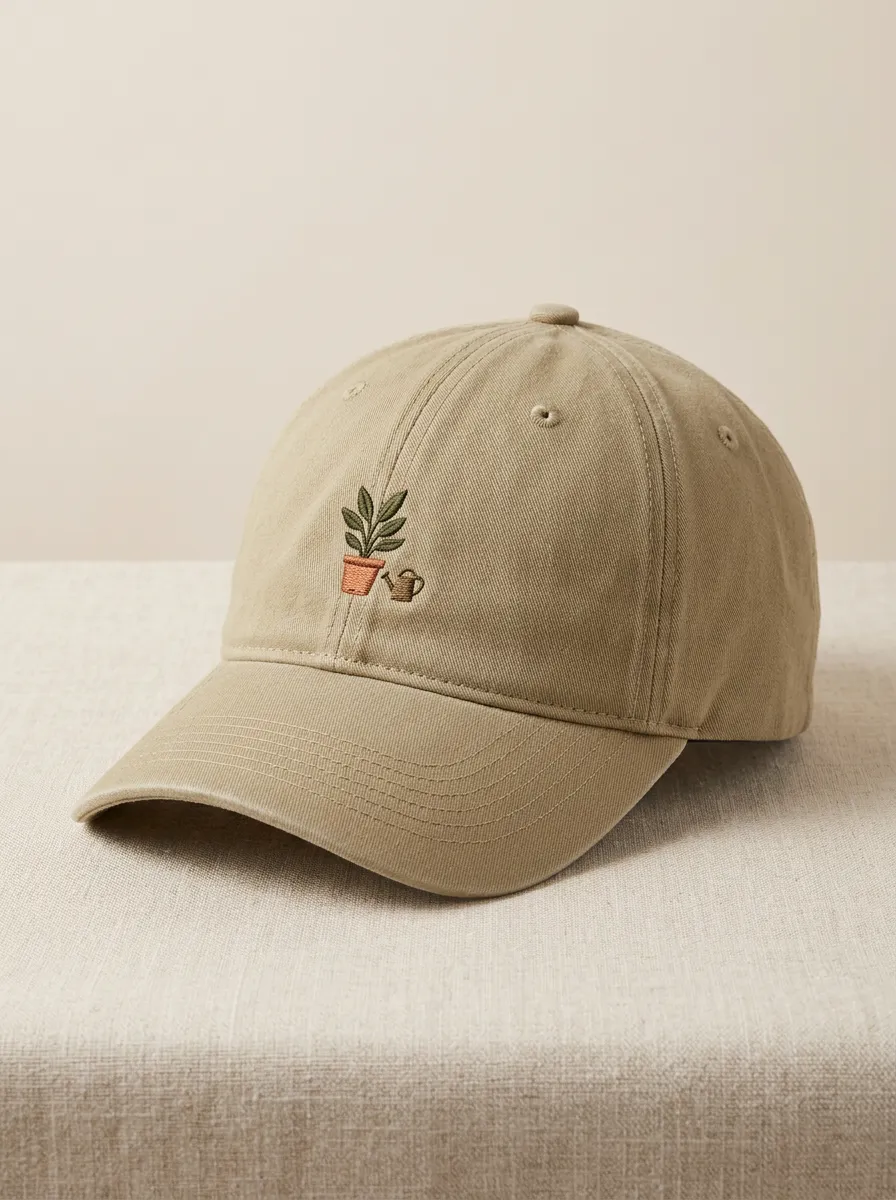 Embroidered Potted-Plant Unisex Baseball Cap
