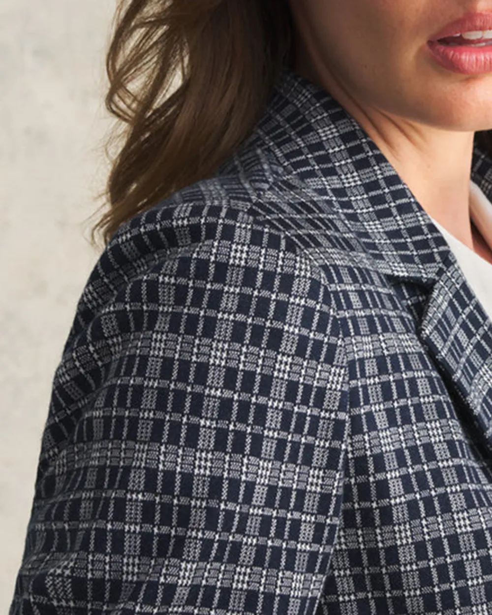 Checkered Single Breasted Blazer