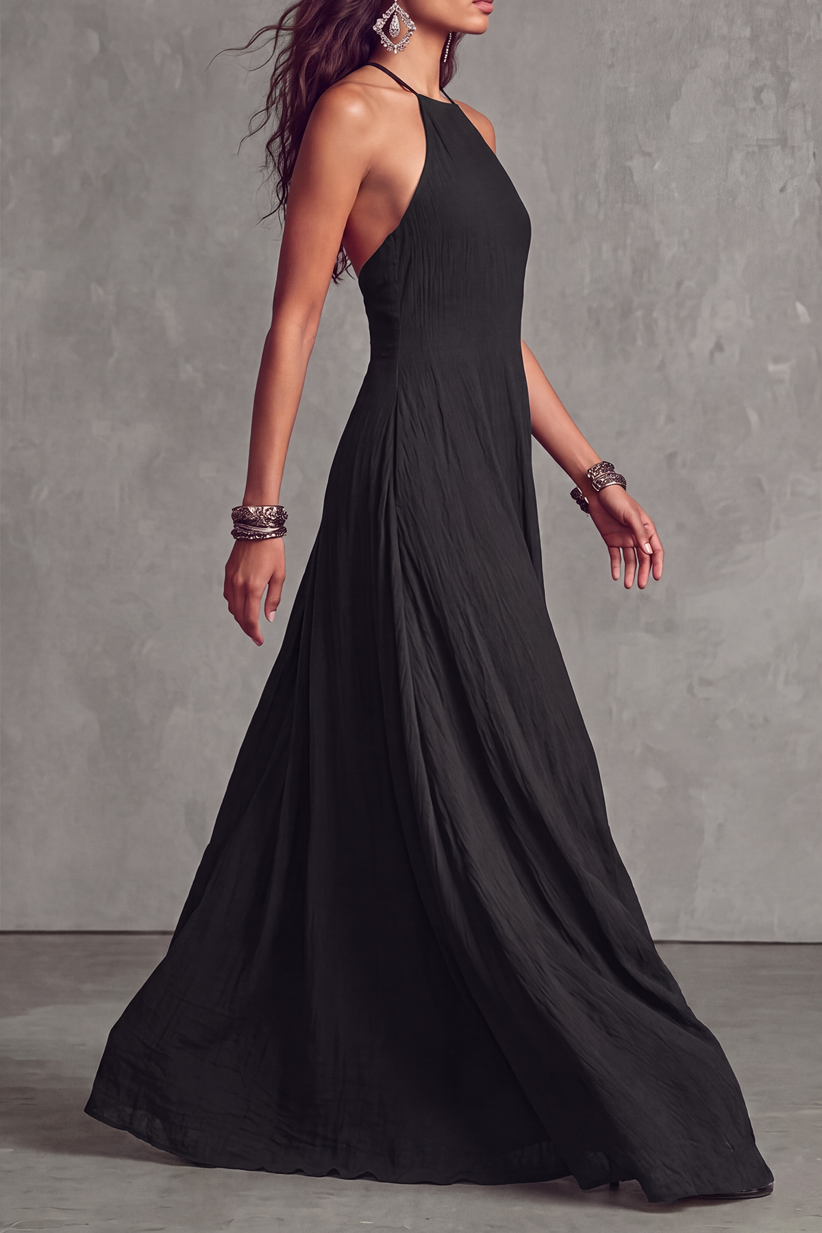 Halter Neck Backless Maxi Dress