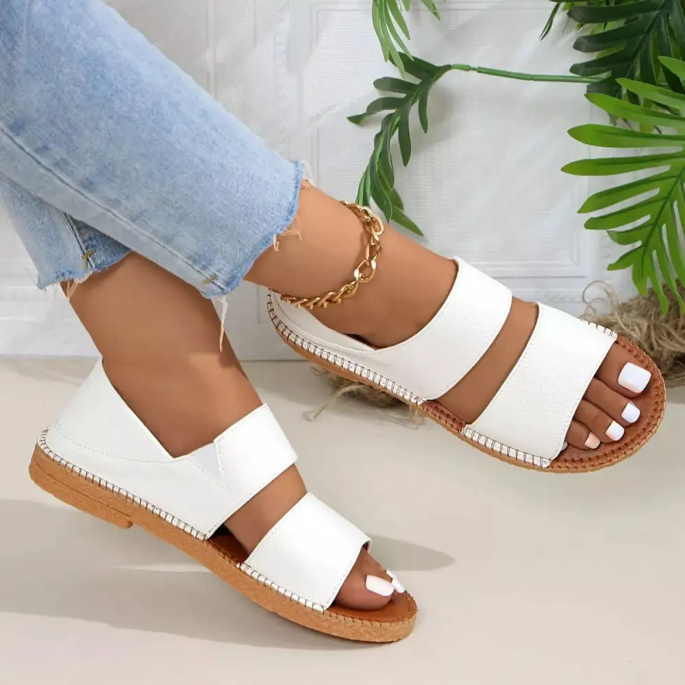 Flexible Open-Toe Flat Sandals