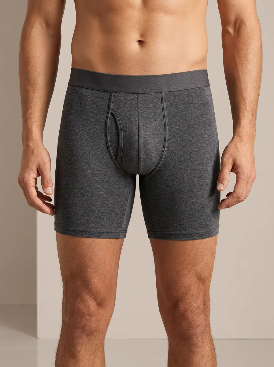 Men's Charcoal Grey Heathered Boxer Briefs