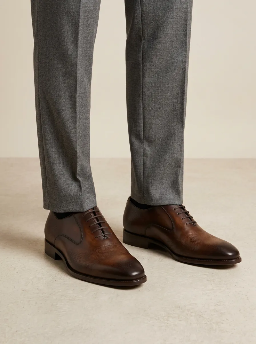 Men's Business Formal Perforated Leather Oxford Shoes