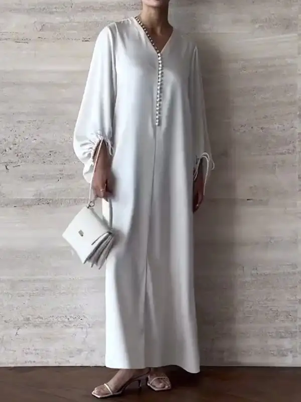Loose Neck Shirt Maxi Dress