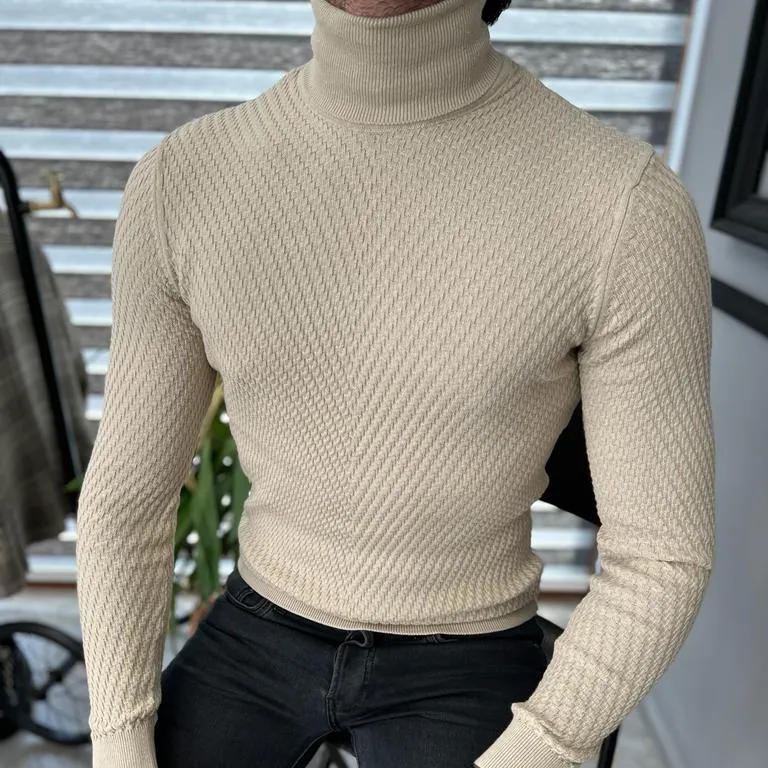 Distinctive Slim Fit Cotton Turtleneck Sweater