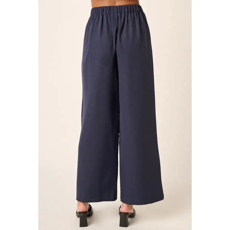 Inverted Pleat Detail Wide Leg Pants