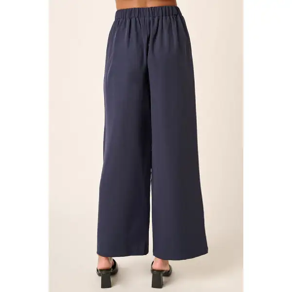 Inverted Pleat Detail Wide Leg Pants