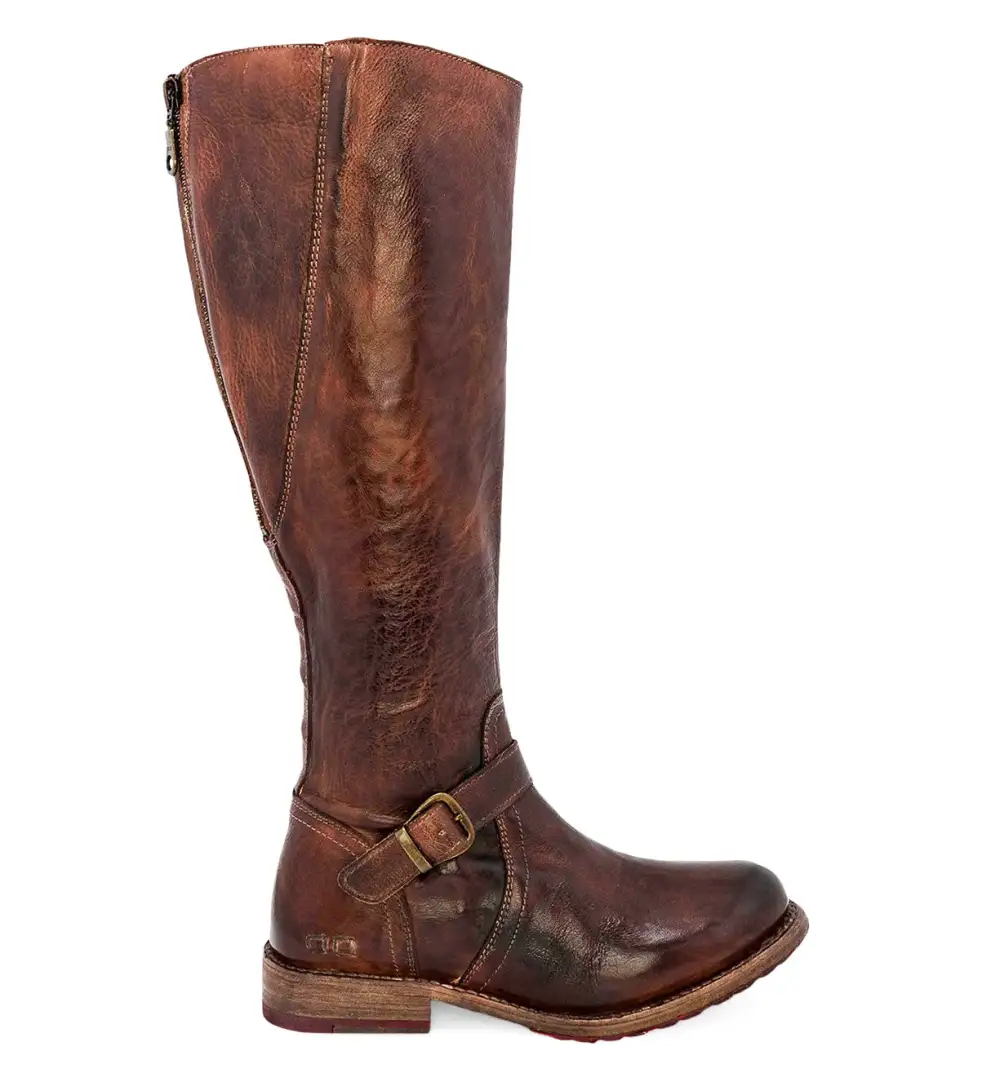 Buckled Layered Wide-Calf Tall Boots