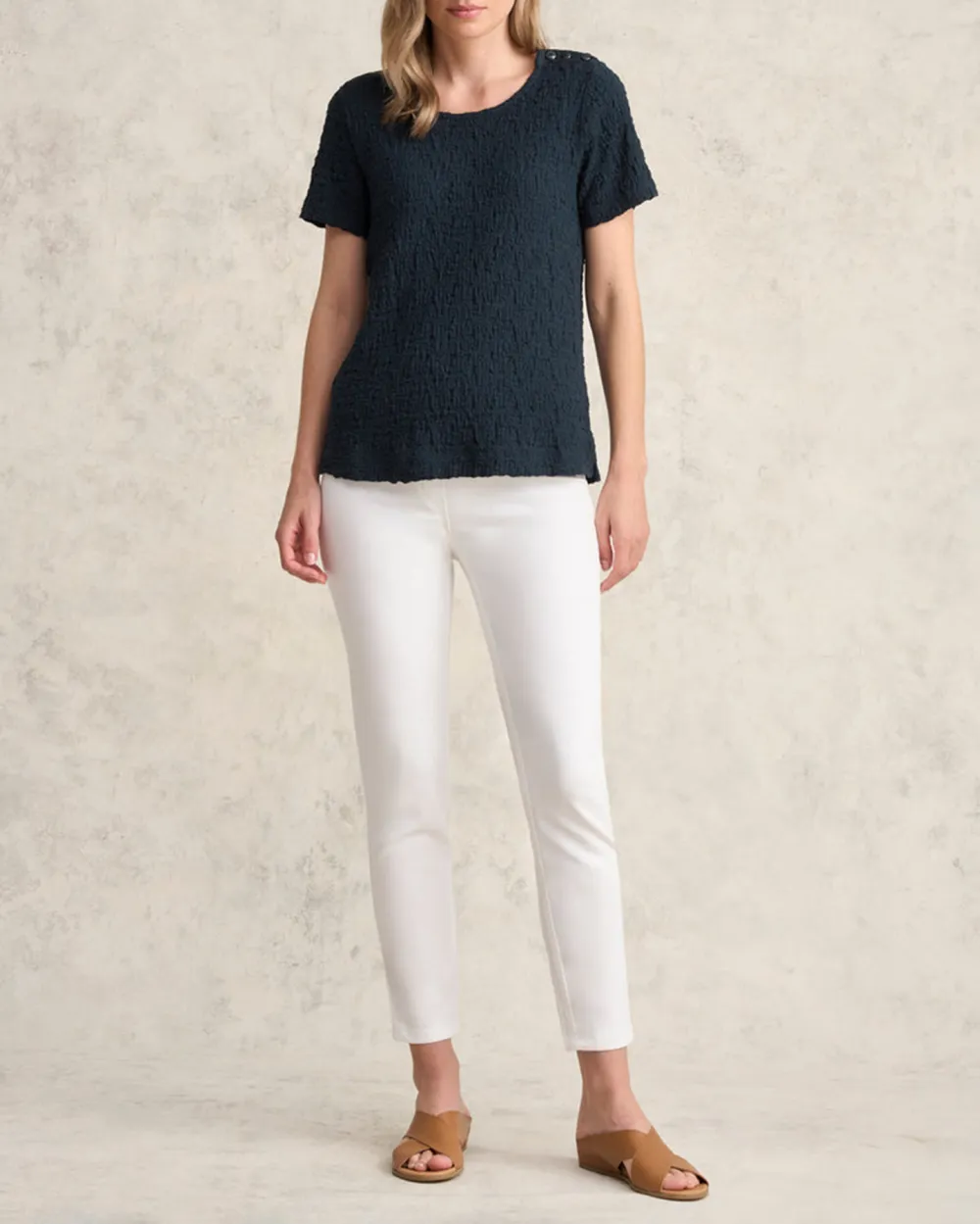 Crinkle Cotton T-Shirt