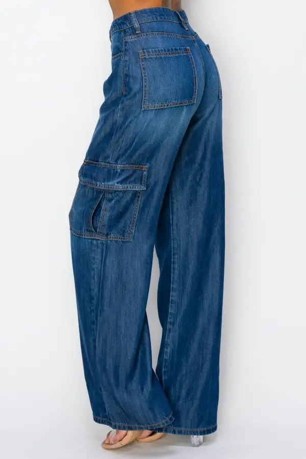 Belted Cargo Jeans
