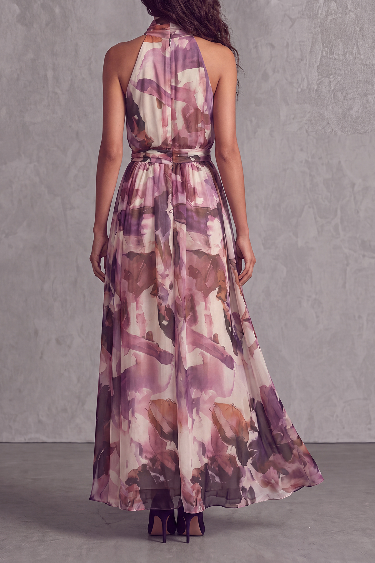 Classic High Neck Cutout Maxi Dress