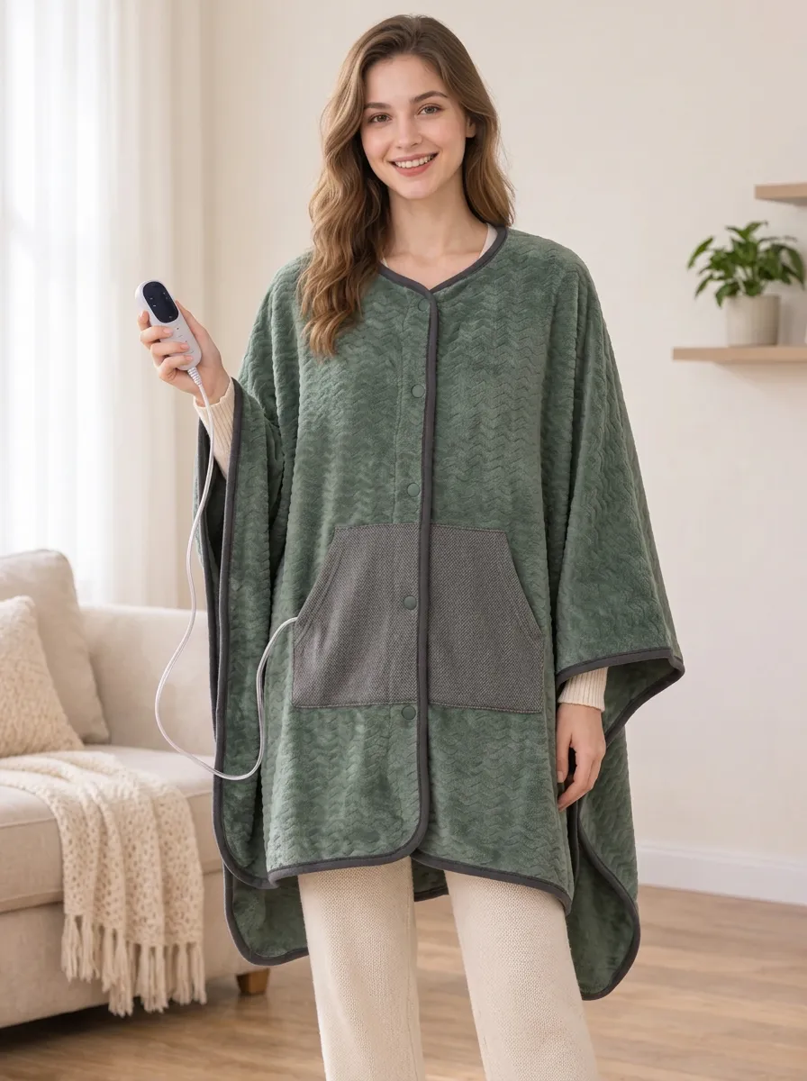 Chevron Wearable Heated Blanket