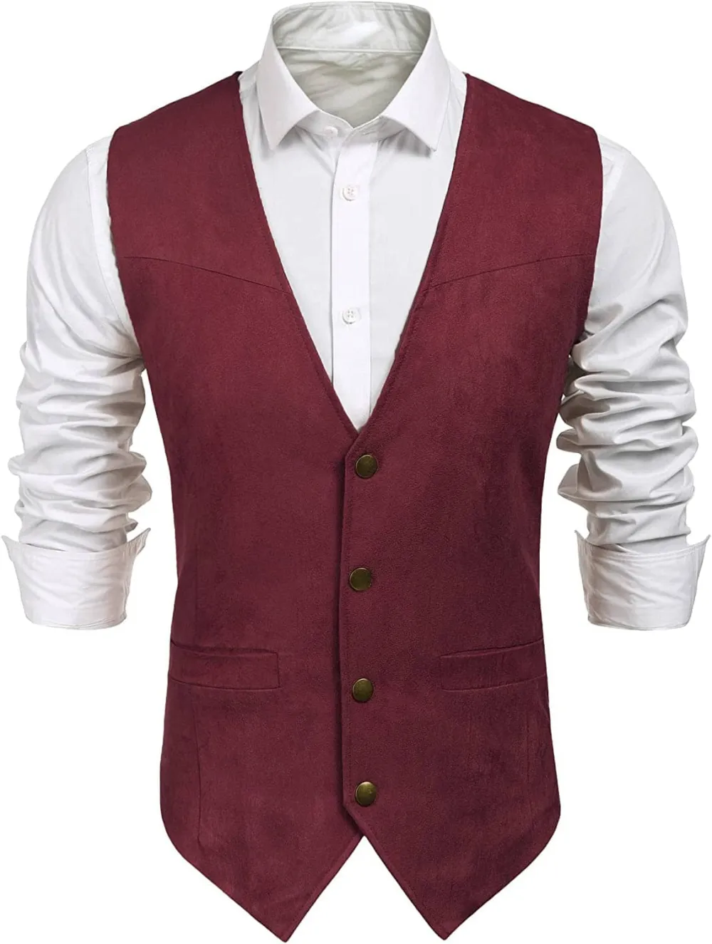 Clean Front Button Front Suit Vest