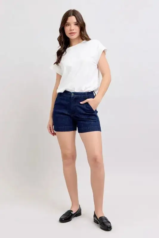 High Rise Wrap Denim Pants