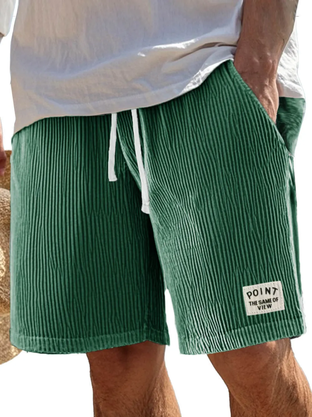 Ribbed Knit Pocket Shorts